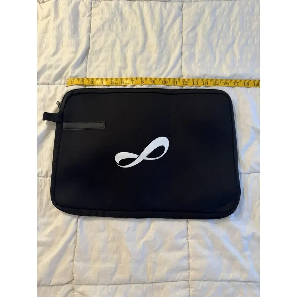 New Black Laptop Tablet Sleeve Infinity Logo Work Tech Office Travel Large Soft